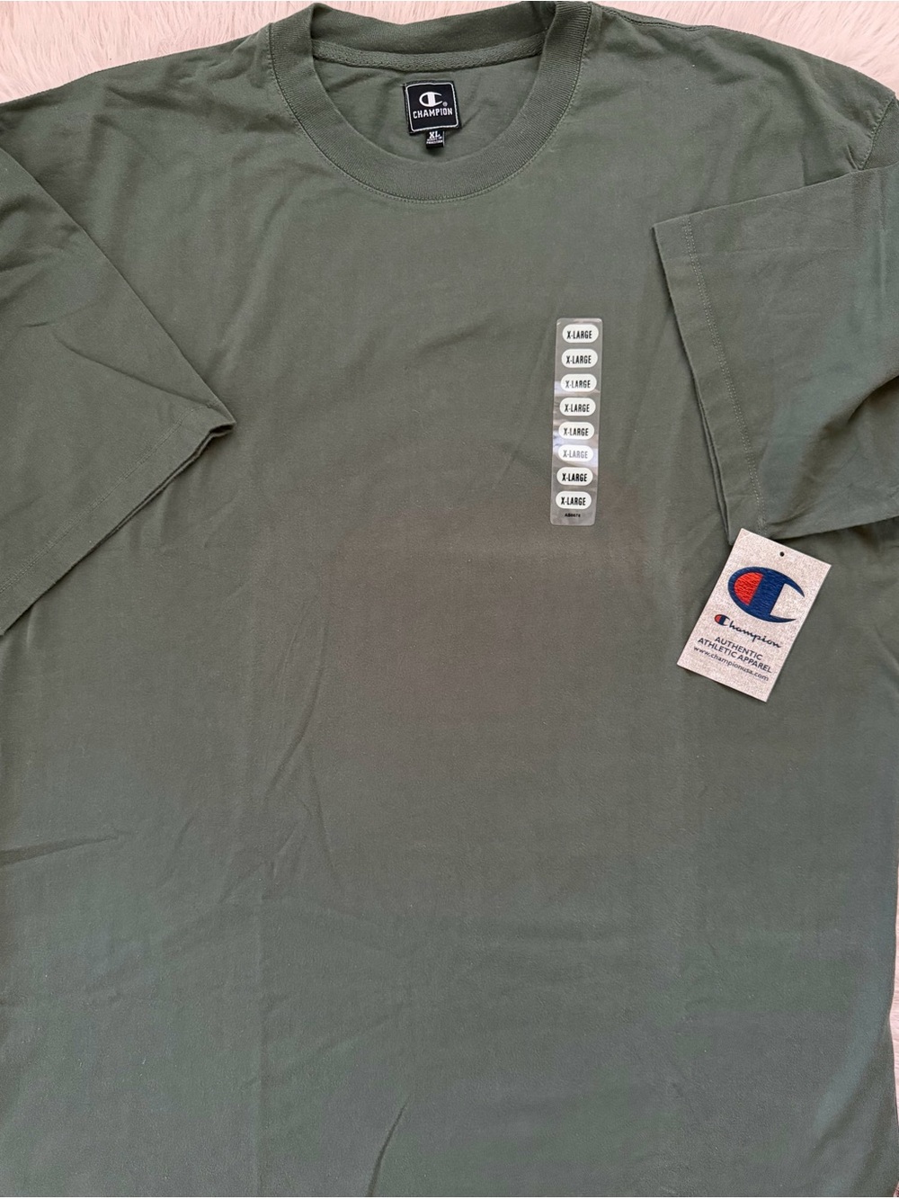 Champion Olive Thyme Green Color Classic Crewneck T-Shirt Men’s Size XL NWT